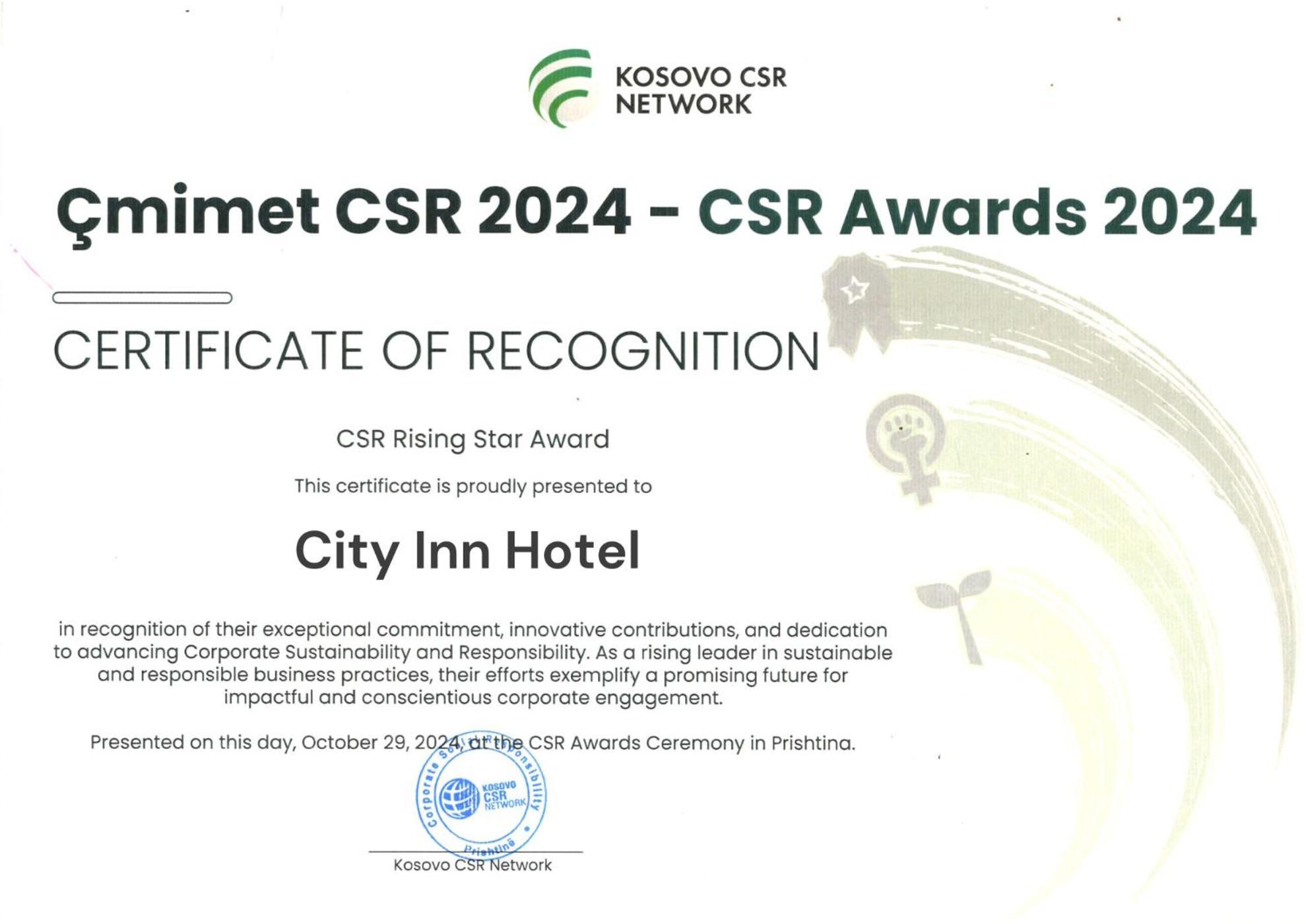 פרישטינה City Inn מראה חיצוני תמונה